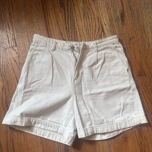 Mango Cream Denim Shorts Sz 8